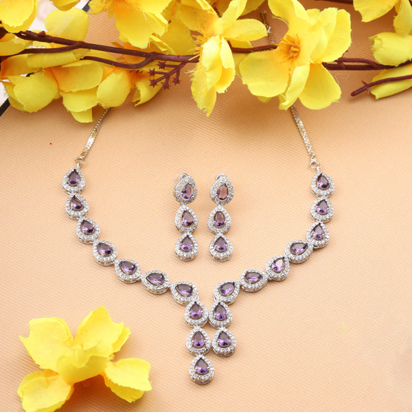 PURPLE ASHAKIRAN AD NECKLACE SET