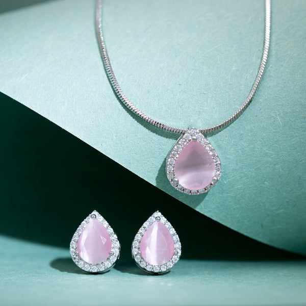 PINK KIMBERLY AD CHAIN PENDANT SET