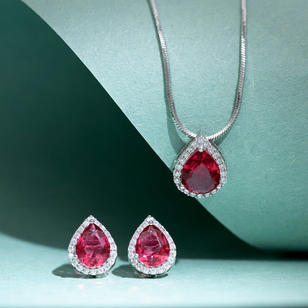 WINE KIMBERLY AD CHAIN PENDANT SET