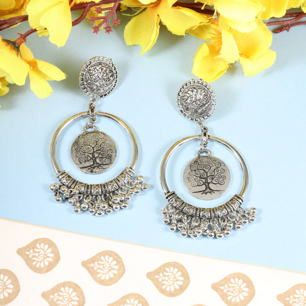 OXIDISED VRIKSHA DANGLERS