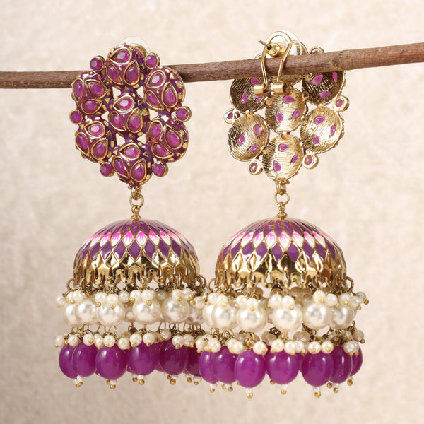Purple Hema Jhumkis