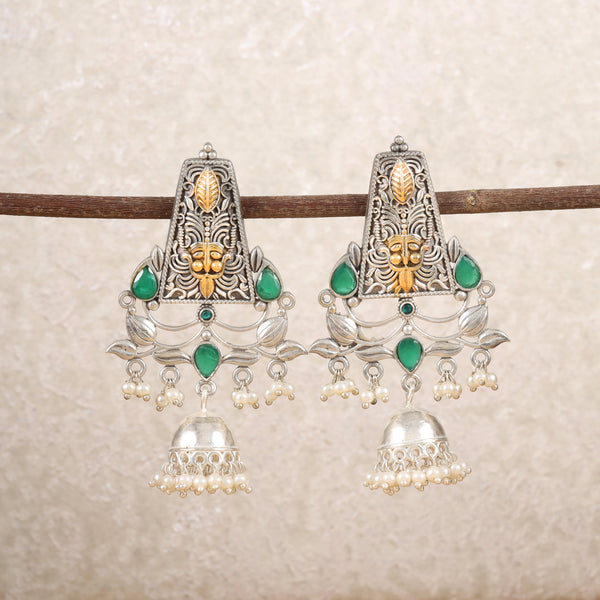 Antique Silver Shilpa Jhumkis