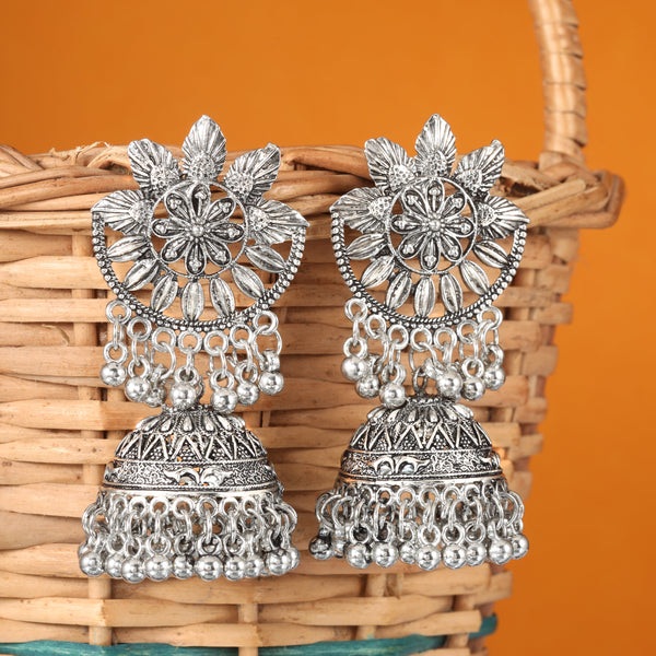 Oxidised Ravisha Jhumkis