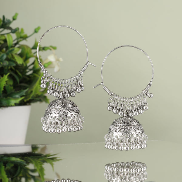 Oxidised Suman Jhumkis