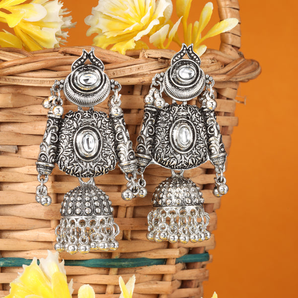 Oxidised Rajkumari Jhumkis