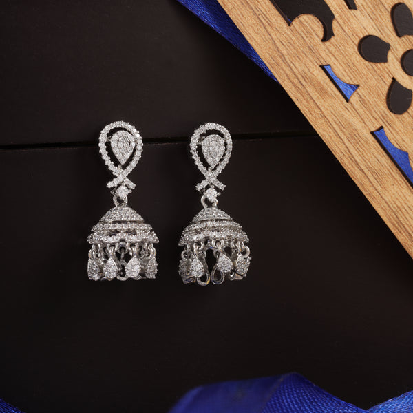 Silver Amrita AD Jhumkis